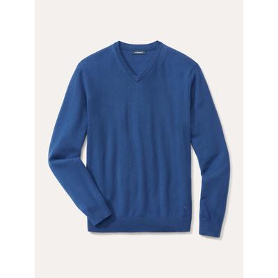 Walbusch Herren V-Pullover Merino Extrafein Blau Image