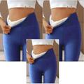 leggings aderenti elasticizzati a vita alta, spessi e foderati in pile invernale da donna, per abbigliamento esterno, pantaloni attillati