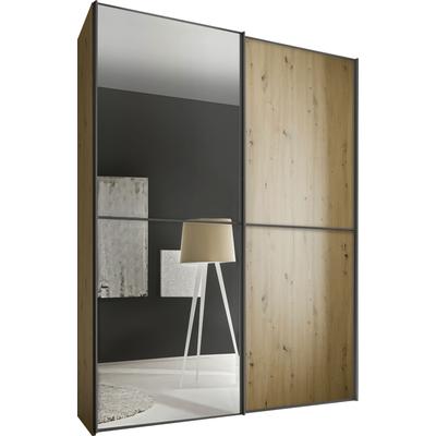 Schwebetürenschrank STAUD "Sinfonie Plus, edles Design in hochwertiger Qualität, Made in Germany", braun (artisan eiche), B:200cm H:222cm T:68cm, Holzwerkstoff, Schränke, Mit vier verschiedenen Ausstattungsvarianten Image