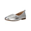 Ballerina CLARKS "Fawna Soft", Damen, Gr. 36, silber (silberfarben), Leder, elegant, Schuhe, im coolen Metallic-Look
