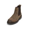 Chelseaboots MARC O'POLO "aus edlem Velours-Rindleder", Herren, Gr. 41, grau (schwarz taupe), Obermaterial: 100% Leder (Rind), unifarben, Schuhe
