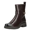 Stiefelette CAPRICE "Caprice Stiefelette Leder", Damen, Gr. 37, braun (dunkelbraun), Leder, casual, Schuhe