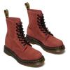 Schnürboots DR. MARTENS "1460 Pascal 8 Eye Boot", Damen, Gr. 41, rot (dunkelrot), casual, Schuhe, Festival, Blockabsatz, Schnürboots mit gelber Rahmennaht