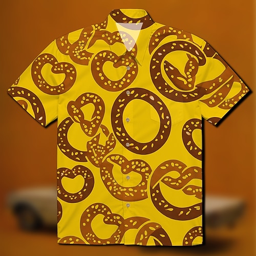 Hawaii-Hemden Aloha-Hemd Bayerisch München Deutsch alpin Grafik für Herren Erwachsene 3D-Druck für Karneval Oktoberfestbier Strand Urlaub Party Image