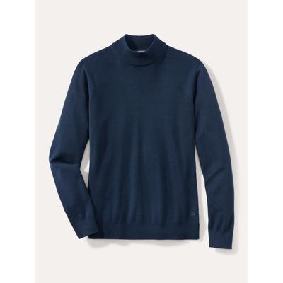 Walbusch Herren Stehbund-Pullover Merino Extrafein Blau Image