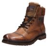 Winterboots BUGATTI, Herren, Gr. 48, braun (cognac), Leder, used, casual, Schuhe, Winterstiefel, Boots, Schnürstiefelette mit Reißverschluss