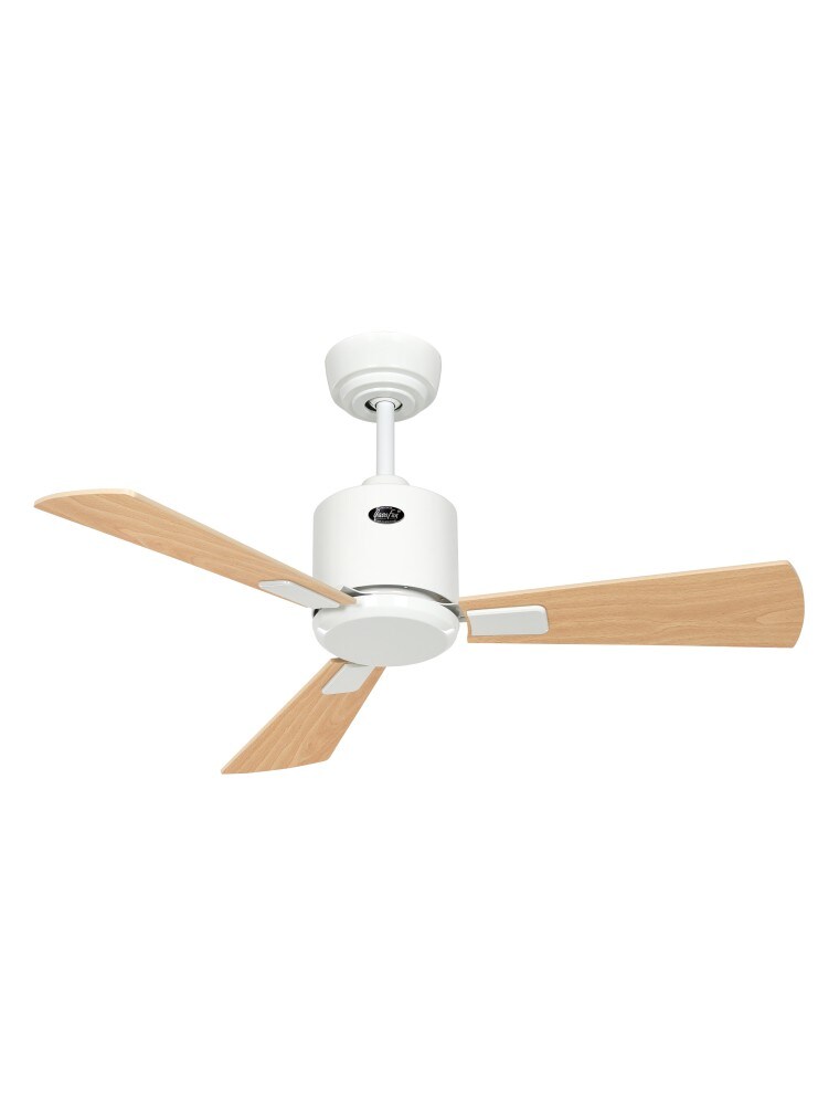 eco neo III 92, ventilator ohne licht, weißer korpus, flügel aus ahorn und buche, casafan Image