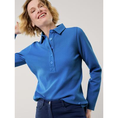 Walbusch Damen 3D Struktur Polo Shirt Hellblau Image