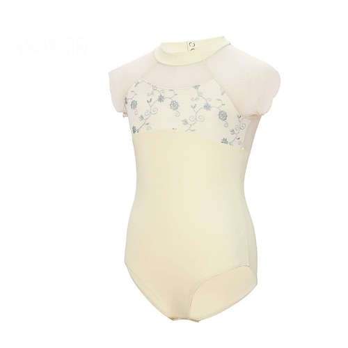 Ballett Trikot / Einteiler Druck Spleißen Tüll Mädchen Leistung Training Kurzarm Hoch Polyester Image