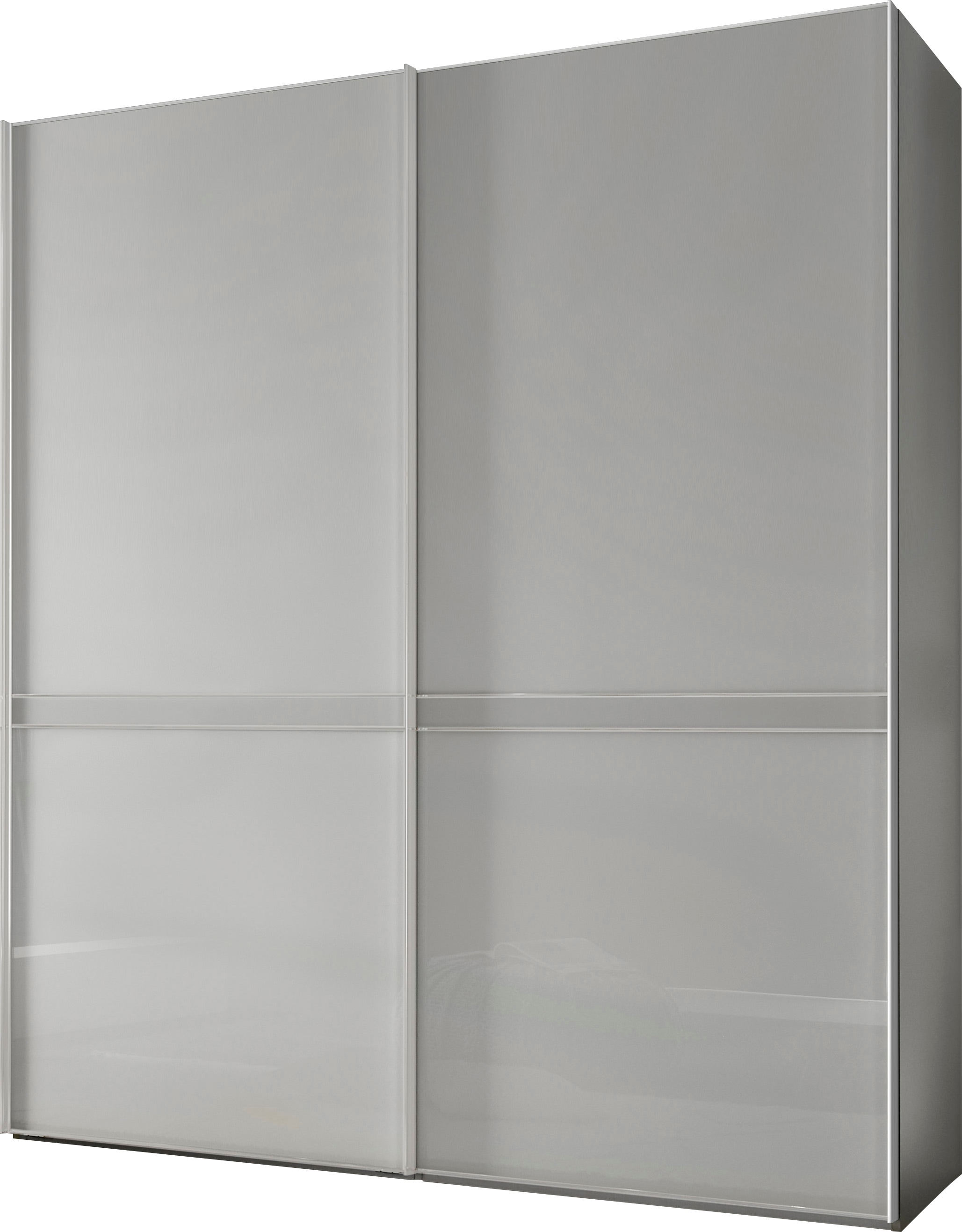 Schwebetürenschrank STAUD "Sonate Pesaro, Made in Germany", weiß (alpinweißglas), B:188cm H:240cm T:68cm, Holzwerkstoff, Schränke, Mit vier verschiedenen Ausstattungsvarianten Image
