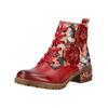 Schnürstiefelette LAURA VITA "LAURA VITA Stiefelette Leder/Textil", Damen, Gr. 37, rot, Leder, Textil, casual, Schuhe