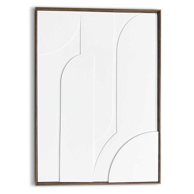Wandbild REINDERS "Layered Geometrics", weiß (farbe bild(er): weiß), B:50cm H:70cm T:3cm, Bilder, Wohnzimmer - Weiß - MDF - Abstrakt - 50x70 cm Image