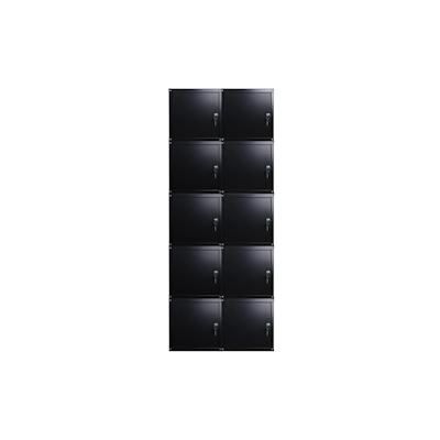 PROREGAL Mega Deal 10x Schließfachwürfel Cubic, HxBxT 35x35x35cm, Schwarz, Spind Spindschrank Schließfachschrank Schließfachgarderobe Metall Image