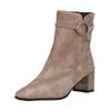 Stiefelette CAPRICE "Caprice Stiefelette Veloursleder", Damen, Gr. 37, grau (taupe), Veloursleder, casual, Schuhe