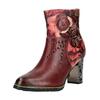 Stiefelette LAURA VITA "LAURA VITA Stiefelette Leder/Textil", Damen, Gr. 36, rot (weinrot), Leder, Textil, casual, Schuhe