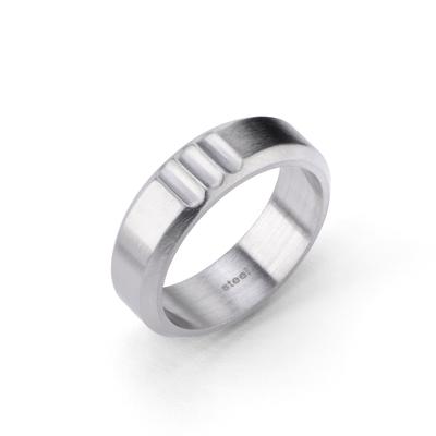 Fingerring FYNCH-HATTON "Schmuck Geschenk Edelstahl Ring Curb Kerben" Gr. 62, silber (silberfarben), Fingerringe, Herren, 62, Edelstahl, 7mm Image