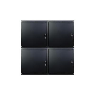 PROREGAL Mega Deal 4x Schließfachwürfel Cubic XL, HxBxT 45x45x45cm, Schwarz, Spind Spindschrank Schließfachschrank Schließfachgarderobe Metall Image