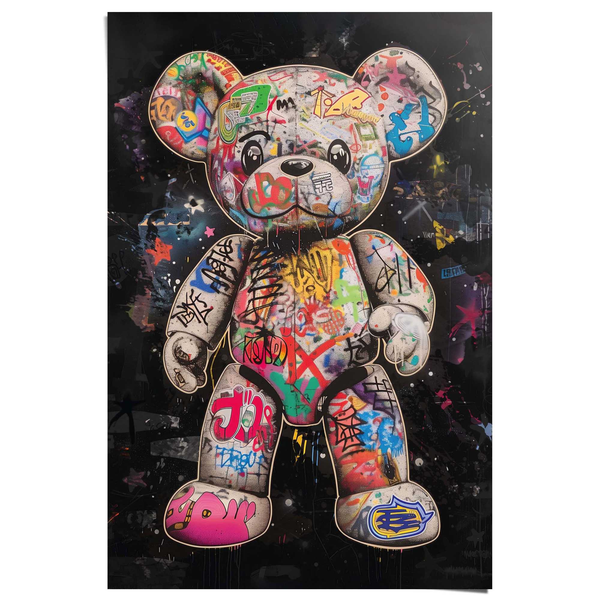 Poster REINDERS "Graffiti-Bär", farbe bild(er): mehrfarbig, B:61cm H:91,5cm T:0,1cm, Bilder, Kinderzimmer - Mehrfarbig - 150 gr. Papier - Tiere - 61x91,5 cm Image