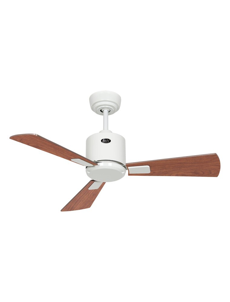 eco neo III 92, ventilator ohne licht, korpus weiß, flügel walnuss und kirsche, casafan Image