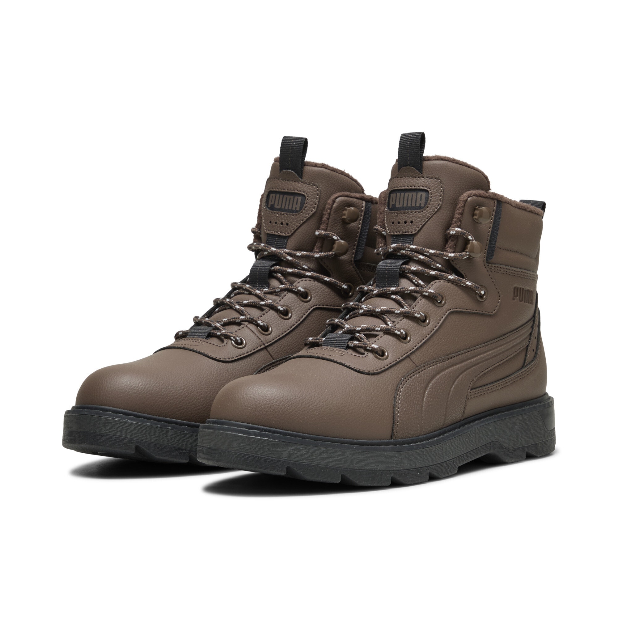 Stiefel PUMA "Desierto v3 Boots Erwachsene", Damen, Gr. 43, braun (flat bronze schwarz gray braun), Obermaterial: Textil, Synthetik; Futter: Textil; Innensohle: Textil; Laufsohle: Gummi, Schuhe Stiefel