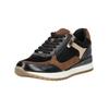 Sneaker MARCO TOZZI "Marco Tozzi Sneaker Leder/Textil", Damen, Gr. 38, schwarz (schwarz, braun), Leder, Textil, casual, Schuhe