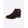 Stiefelette HEINE, Damen, Gr. 36, braun (schokobraun), Leder, Veloursleder, Veloursleder, modisch, Schuhe
