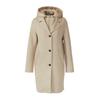 Kurzmantel S.OLIVER, Damen, Gr. 46, braun, Web, Obermaterial: 73% Polyester, 21% Viskose, 6% Elasthan, casual, regular fit knielang, Langarm, Mäntel, Abnehmbarer Einsatz und Kapuze