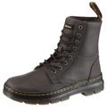 Schnürboots DR. MARTENS "Combs", Herren, Gr. 43, grau (anthrazit), Leder, klassisch, Schuhe, Schnürboots, Freizeitstiefelette mit Anziehlasche
