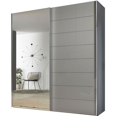 Schwebetürenschrank STAUD "Sonate Como mit Spiegel, Made in Germany", grau (saphirglas), B:167cm H:240cm T:68cm, Holzwerkstoff, Schränke, Mit vier verschiedenen Ausstattungsvarianten Image
