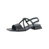 Riemchensandale PAUL GREEN "Paul Green Sandalen Lederimitat", Damen, Gr. 38, schwarz, Lederimitat, casual, Schuhe