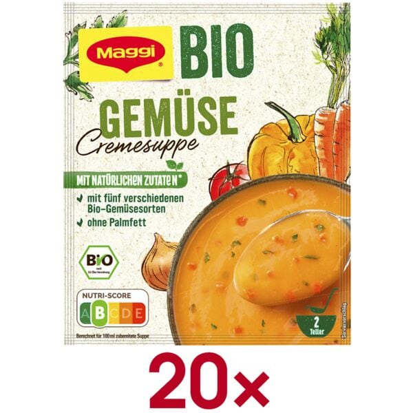 Maggi 20er-Pack Fix-Tütchen Cremesuppe »Bio Gemüse« 2 Portionen Image