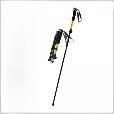 Adjustable Folding Telescopic Hiking Cane, Aluminum Alloy Lock Cane Hiking Outdoor Aluminum Crutches