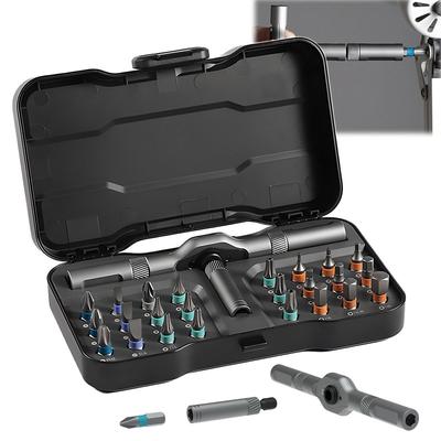 DIY Screwdriver 24 in 1 2025 New 24 in 1 Multi-bit Magnetic Screwdriver Set, Magnetic Screwdriver Set, Multi-purpose Ratchet Wrench Screwdriver S2 Magnetic Drill Bit, Removable T Ratchet Handle