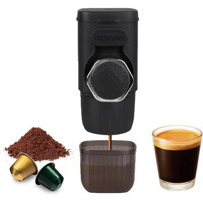 Tragbare Kaffeemaschine, 2 in 1 Kleine Reisekaffeemaschine für gemahlenen Kaffee und Kapseln, Image