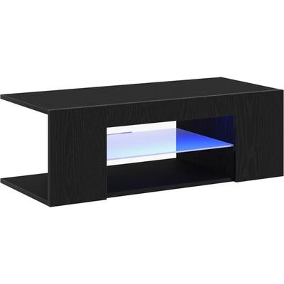 Led TV-Schrank Schwarz Eiche 90x39x30 cm Holzwerkstoff Vidaxl Image