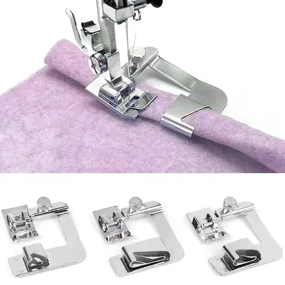 3 pcs Domestic Sewing Machine Presser Foot Rolled Hem Feet For Brother Singer Janome Babylock Juki Sewing Machine Accessories