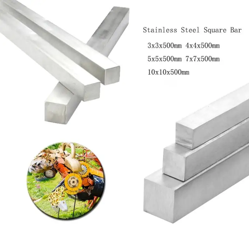 1 Stück 304 Edelstahl Vierkantstange 3x3 4x4 5x5 7x7 10x10MM Länge 500mm Image