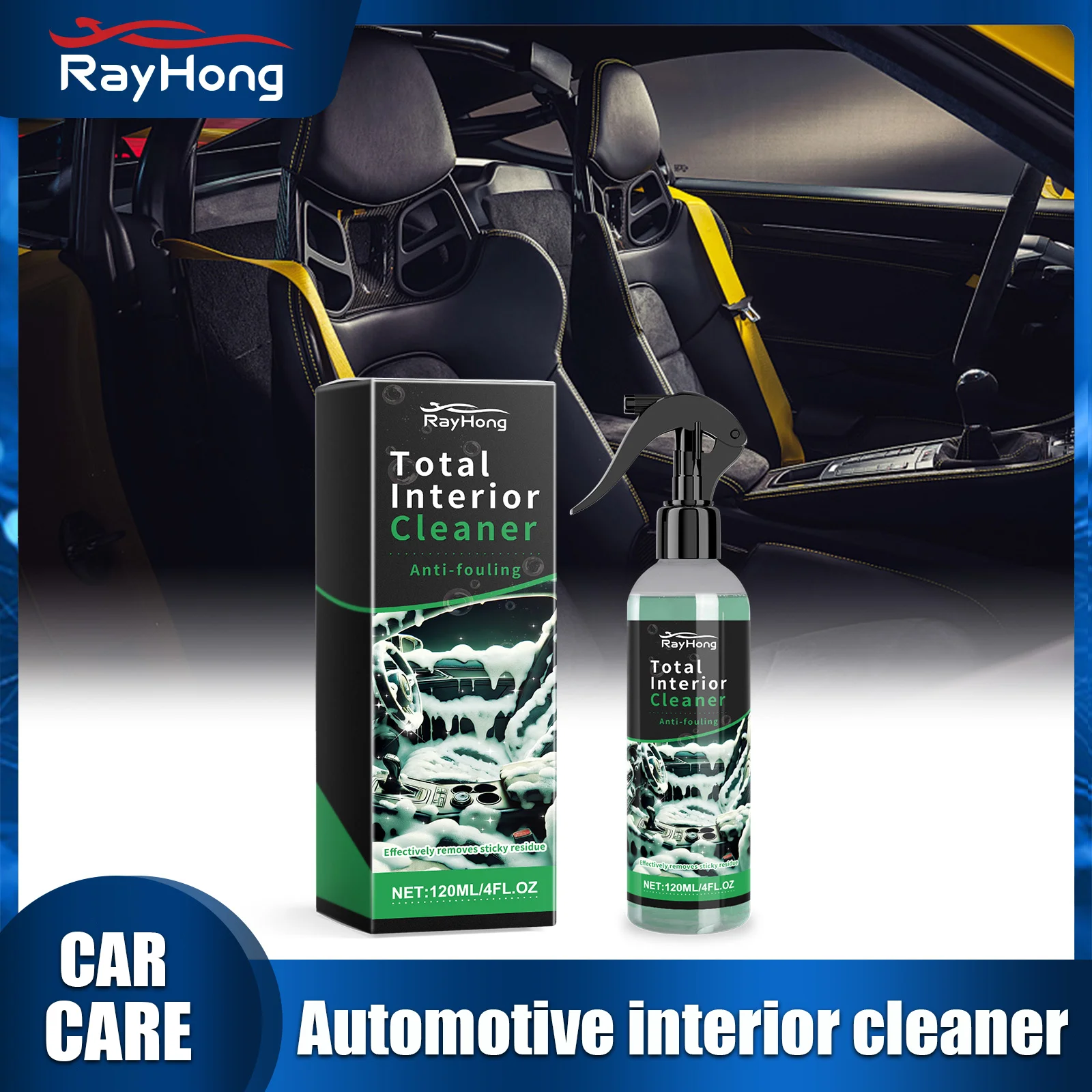 Auto Innen Reiniger Innen Detailer Staub Entferner Sitz Flüssigkeit Leder Dach Dash Reinigung Schaum Spray Auto Pflege Waschen Spray Image