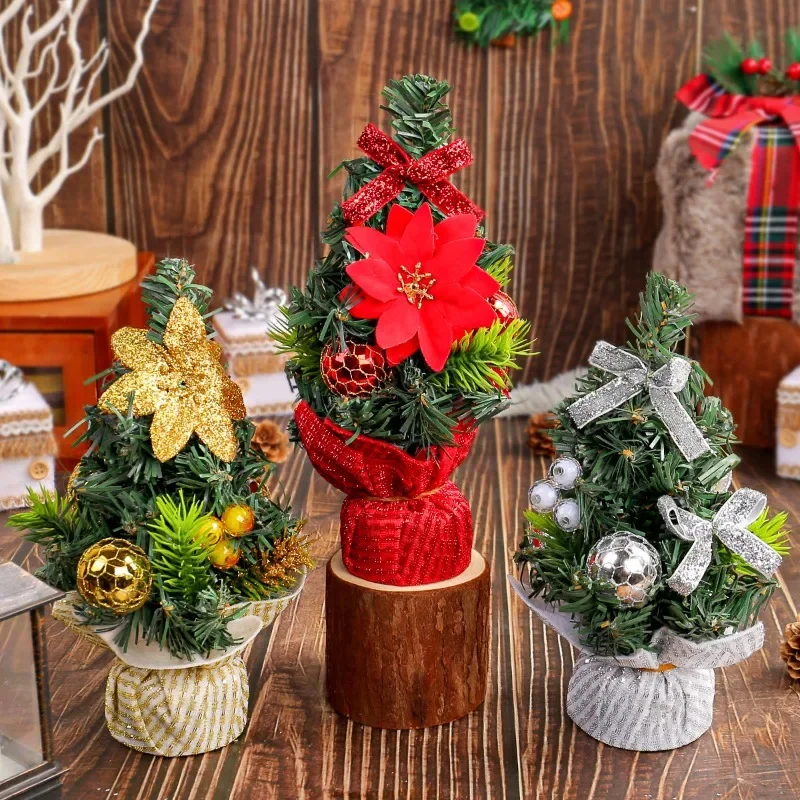 20 cm Mini Weihnachtsbaum Schreibtisch Tisch Dekor Kleine Party Ornamente Geschenk Home Dekoration Party DIY Festival Liefert Weihnachten Dekor Image