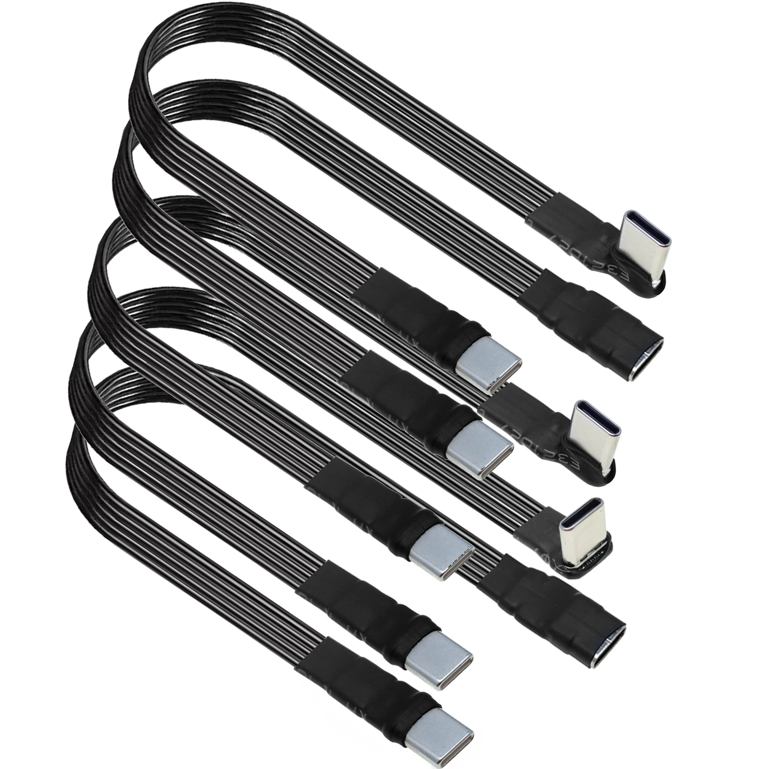 5 cm 10 cm 20 cm 30 cm 50 cm 100 cm USB 2.0 Typ C auf Typ C Verlängerungskabel 90 ° Adapter FPC FPV Band Flach USB C Kabel 3A 5CM-100CM Image