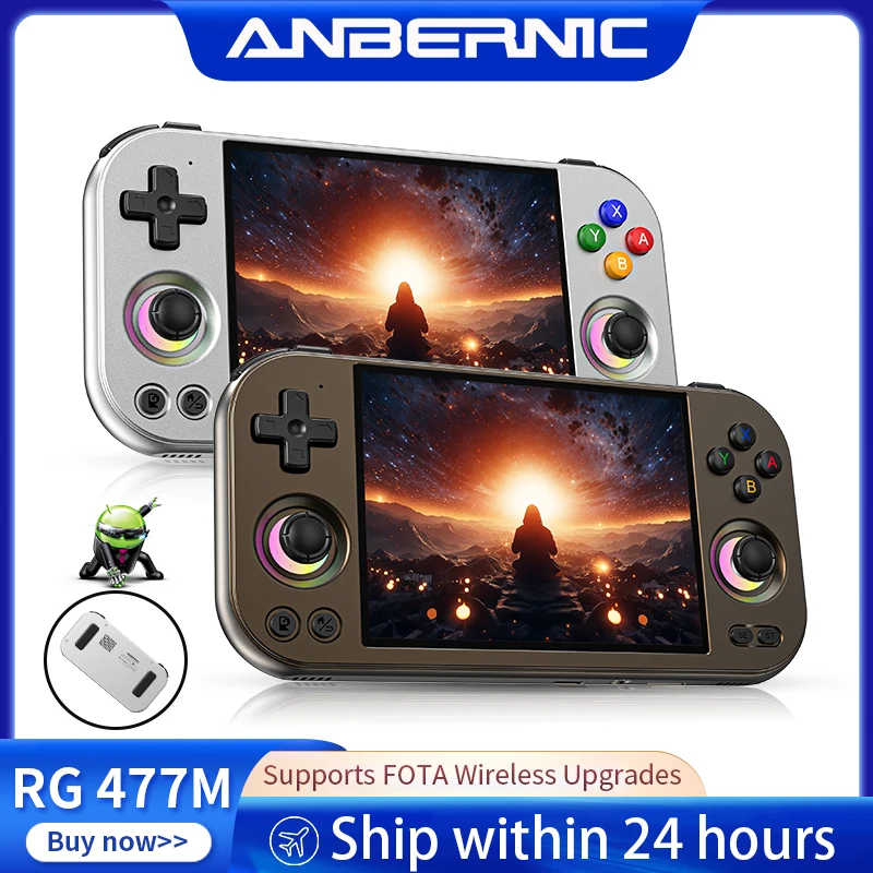 ANBERNIC RG 477M Retro Handheld Spielkonsole Android 3D Halle Joystick Videospiele Player Unterstützt WIFI Al Assistant RixelHK FOTA