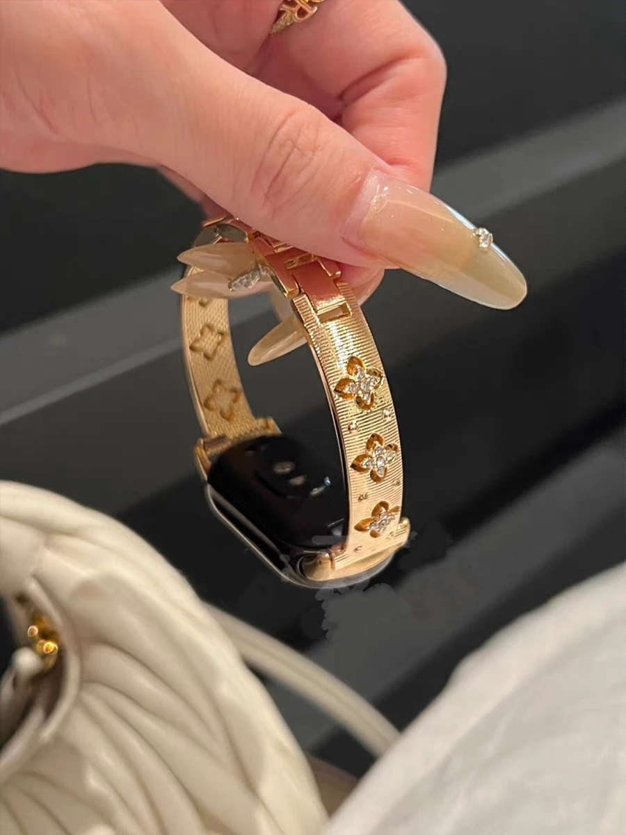 Schönes Bling-elegantes Armband mit Metallglied für XIAOMi Band 9, Armband für Mi Band 8, neues Design-Armband, NFC-Armband-Zubehör Image
