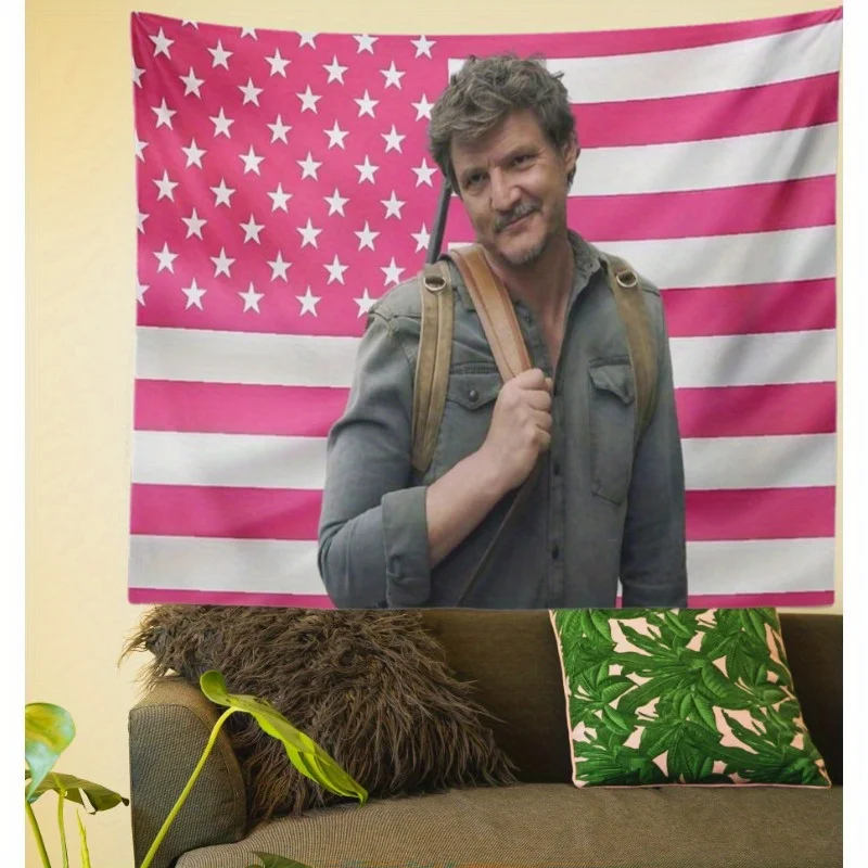 1 Stück Pedro Schauspieler Rosa Amerikanische Pascal Flagge Spaß Frühling Haus Garten Wandteppich Sexy Musik Poster Geschenk für Innenhof Zimmer Banner