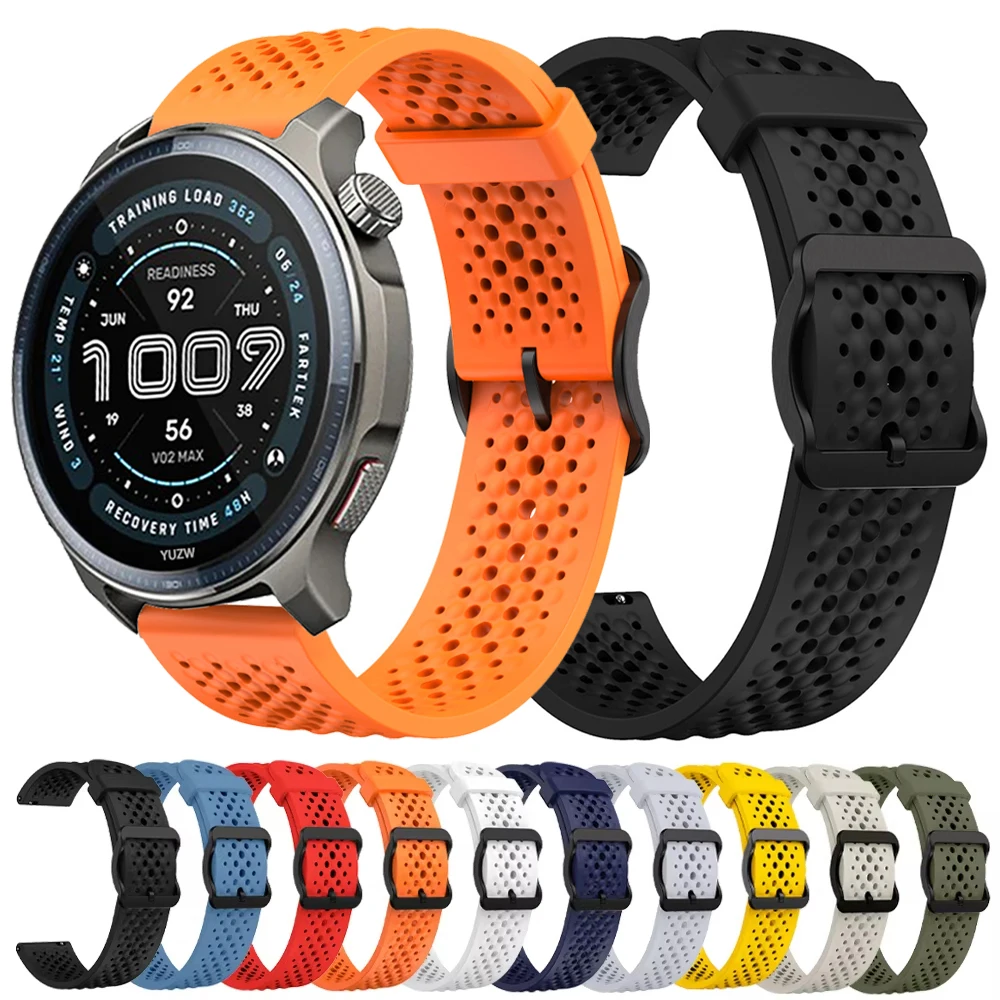 22mm Armband Für Huami Amazfit BALANCE 2 Strap Silikon Atmungsaktive correa Armband Für Amazfit BALANCE GTR 4 2E 3 Pro cheetah Band Image