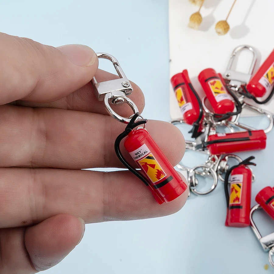 10 Stück Mode Feuerlöscher Schlüsselanhänger Schlüsselanhänger Schlüsselanhänger Zubehör für Frauen Mädchen Schmuck Geschenke Image