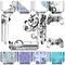 Blue White Vinyl Skin Sticker Protector for Sony PS3 Slim PlayStation 3 Slim and 2 controller skins Stickers