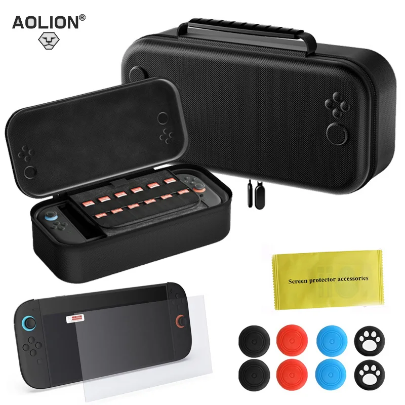 Hochwertige große Tragetasche für die Switch2-Konsole, tragbare Tasche für NS Switch 2 Zubehör-Aufbewahrung, kostenlose Tastenkappen aus gehärtetem Membran Image