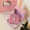 Sanrio Hello Kitty Silber Halskette für Mädchen Süße süße Hello Kitty Anhänger Silber Halskette Student Schmuck Freundin Geschenke