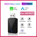 2 in1 CarPlay Mini Box cablato a Wireless Android Auto 2024 nuovo adattatore Smart box Bluetooth WiFi Connect Plug & Play per INFINITI