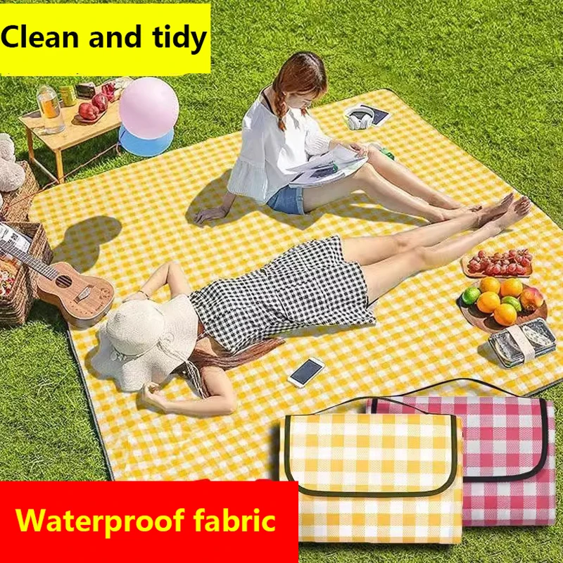 Picknickmatte, feuchtigkeitsbeständige Matte, verdicktes Picknicktuch für den Außenbereich, wasserdichte Camping-Sitzmatte, tragbares Zelt, klappbare Bodenmatte Image
